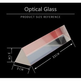 Adwikoso Crystal Optical Glass Triangular Photography Prism Teaching Prism Rainbow Spectrum Experiments Glass K9 Crystal with Cleaning Pouch (6 inch)