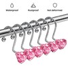 BATHDESIGN Shower Curtain Hooks, Diamond Shaped Acrylic Crystal Shower Curtain