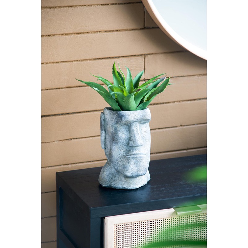 A and B Home 8.9" H Gray Cement Indoor Outdoor