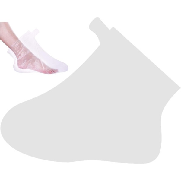 Foot Foil, Foot Mask, Foot Cover, Plastic Socks, 200 Pieces, Foot Care Cover with Sticker for Paraffin Bath Inserts, Foot Pedicure, Moisturising Foot Care