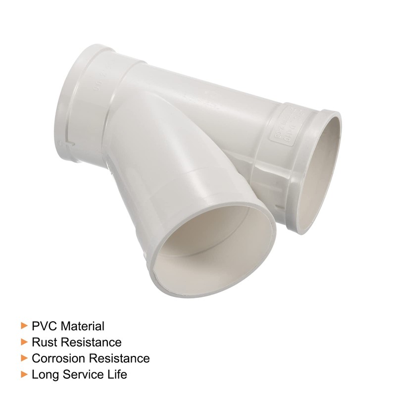 PATIKIL 4" Wye Pipe Fittings, Y-Shape Splitter Duct Hose Connector