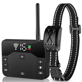 Moclever Wireless Electric Fence for Dogs, 2-in-1 Electric Dog Fence & Remote Training Collar, Pet Containment System Adjustable Vibration & Shock, IPX6 Waterproof Shock Collar for Small Medium Large