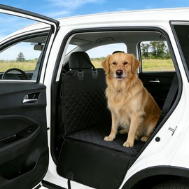 CBBPET Dog Car Seat Cover,Back Seat Extender for Dogs,600D Heavy Dute Durable Car Seat Cover for Dogs Pets,100% Waterproof Back Seat Pet Cover for Dogs with Mesh Window, with Seatbelt,Trucks and SUVs
