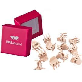 HAARallerliebst® Orchid Small Hair Clips, 2 cm, Beige Mini Hair Clips in Box, Small Hair Clip, Hair Clips, Hair Accessories, Small Clips for Girls and Women