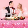 HOWAF 3pcs Valentine's Day Tablecloth, Valentines Disposable Plastic Table Cover