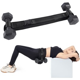 Hip Thrust Belt for Dumbbells, Booty Belt for Hip Thrust, Heavy Duty Adjustable Straps and Slip-Resistant Padding with Quick Side Release Buckles (Medium)