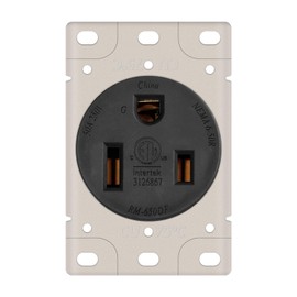 RIIEYOCA NEMA 6-50R Flush Mount Power Outlet,2 Pole 3 Wire Receptacle,50 Amp 250V Straight Blade Dryer Outlet for Plasma Cutter, Welders,Grounding,1Pack