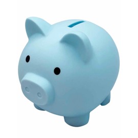 RIMINA Cute Piggy Bank 500 Yen Coin, Children, Pig, Unbreakable, Present (Medium, Blue)