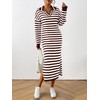 MASCOMODA Womens Fall Dresses 2024 Striped Sweater Dress Casual Long