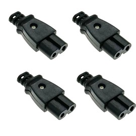 IEC320 C7 2-Pin Plug, Straight Socket, 250 V AC 2.5 A, Device Plug, AC Power Connection, AC 250 V Inlet Module, Power Connector, Device Plug Socket for Electrical Appliances (4 Pieces)