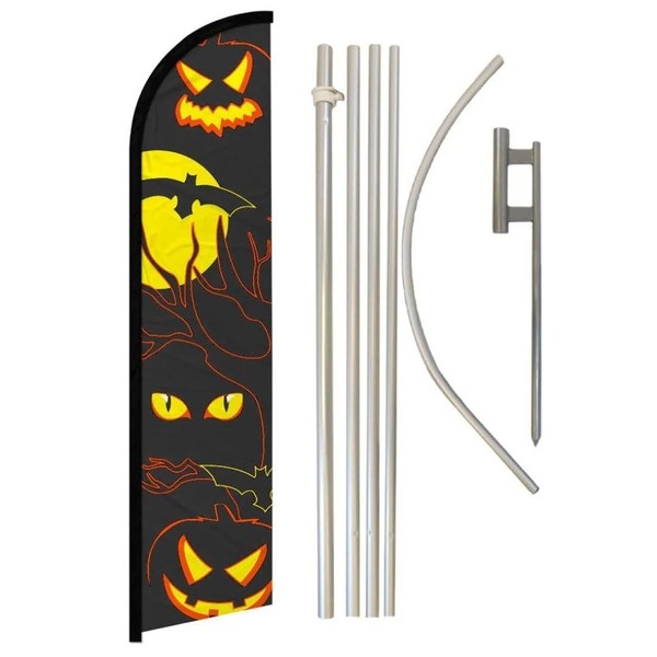 Alternative Novelties Halloween Eyes Black 2.5'x11.5' Super Knit Polyester Advertising