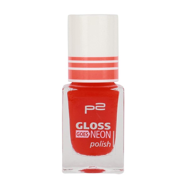 3x P2 Gloss Goes Neon Polish No. 030 Merry-Go-Round Contents: 10 ml Nail Polish Top Coat Effect Varnish for Trendy Nails
