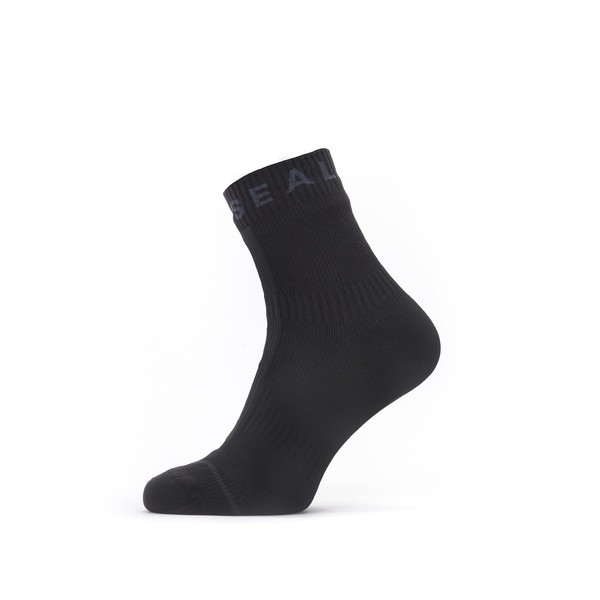 SEALSKINZ Unisex Waterproof All Weather Ankle Length Sock With Hydrostop, Black/Grey, Medium