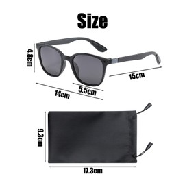 DAZZLUXE 1 x Matte Sunglasses, Driving Sunglasses, UV Protection Sunglasses, UV400 Sunglasses, Matte Sunglasses, Polarised Sunglasses for Men, Sunglasses for Men (Black), black