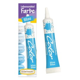 Günthart BackDecor 20 g Blue in Practical Easy to Dose Tube, Ideal for Colouring Frosty, Cream, Ice Cream, Cakes and Other Desserts