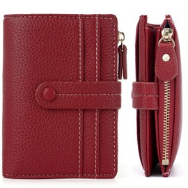 sonluk GeldböRse Women's Small Wallet with RFID Blocking Women's PU Leather Zip Wallet Credit Card Holder for Women, A13 red, Casual