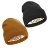 Facecozy 2 Pack Satin Lined Beanie Hats for Women Soft