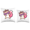 Cat Heart Shape Sunglasses Dabbing Dance Lover Throw Pillow