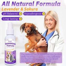 Petstoral Deodorizing Perfume Spray for Pets, luxury Scent, Long-Lasting Fragrance, 3.38 Fl Oz. (Lavender & Sakaru)