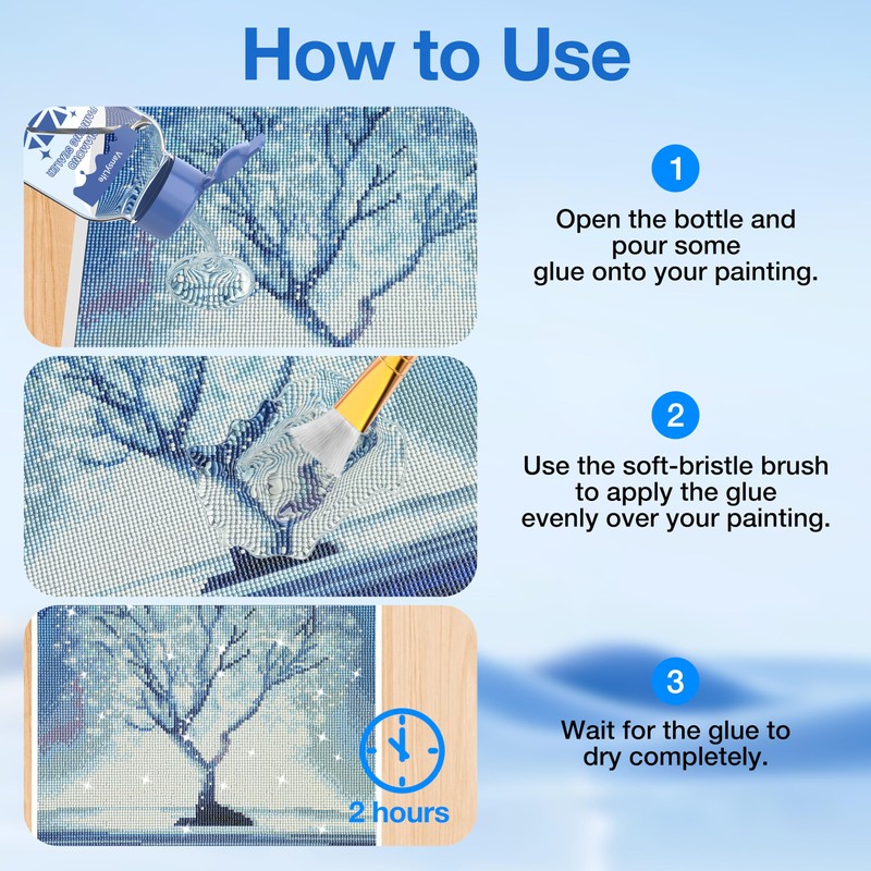 VansyLife Diamond Painting Sealer, Diamond Painting Glue with Soft Bristle