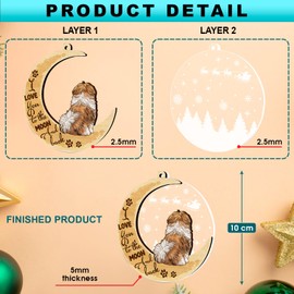 GOSBLUE Shih Tzu Dog Ornaments Christmas Tree, Shih Tzu 2 Layer Wood & Acrylic Ornament, Christmas Decoration 2024 for Shih Tzu Lovers, Dog Mom, Dog Dad, Pet Lovers