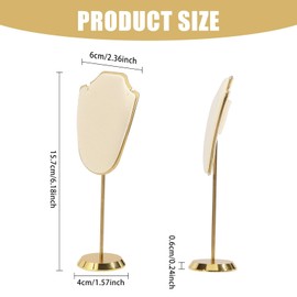CHGCRAFT Necklace Display Stand Velvet Jewelry Holder with Golden Tone Base Necklace Display Stand for Vendors, White