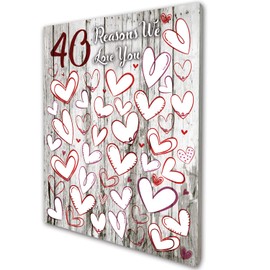 40 Reasons We Love You, 40th Birthday Gift Guest Book, For Her, Man, Woman, Sister, Friend, Family, Wood GuestBook Party Decoration, 40th Birthday Sign