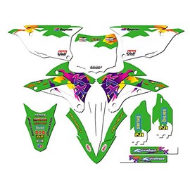 2014-2021 KX 100 Throwback Green Senge Graphics Complete Kit Compatible with Kawasaki