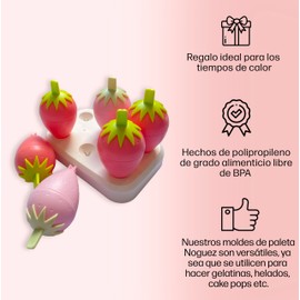 Noguez. Molde para Paletas de Hielo Reutilizable y de Fácil Liberación, Moldes Popsicle, Moldes de Plastico para Helados, Molde de Mini Helado, Ice Cream Mold. (Seis Rejillas)
