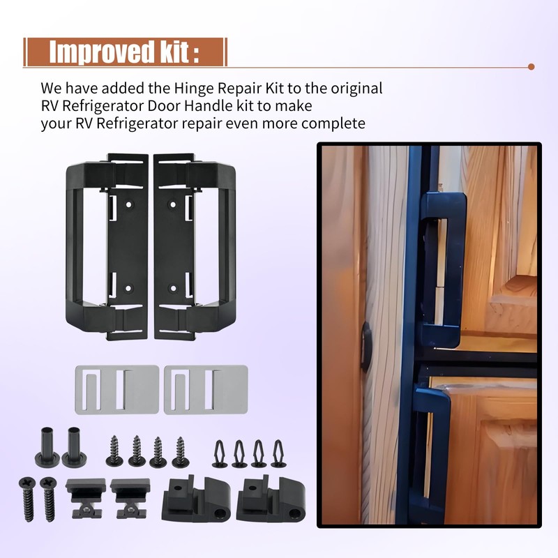 3316882900 RV Refrigerator Door Handle Holder Grip,Include Hinge Repair Kit