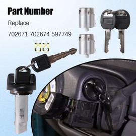 Ignition Switch Lock Cylinder and Door Lock Cylinder Set with Keys Fits for Chevy GMC C/K Pickup Tahoe Yukon Suburban 1995-1997 Replace 702671 702674 Car Auto Ignition Key Switch Lock Cylinder