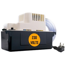 Little Giant VCMA-20ULST 230 Volt, 80 GPH, 1/30 HP Automatic Condensate Removal Pump for HVAC/Refrigeration Systems/Dehumidifiers with Overflow Detection Switch and 20-Foot Tubing, White/Black, 554461