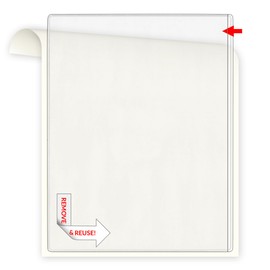 StoreSMART® Remove & Reuse Peel & Stick Plastic Pocket - 100 Peel & Stick Letter-Size Pockets - Open Long Side - Vinyl Plastic (PSR582L-100)