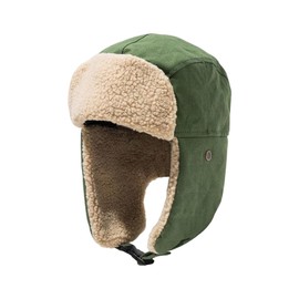 FDGGT 1 Piece Military Green Thermal Cotton Hat, Ear Protection Hat, Ski Hat, Pilot Hat, Soft Warm Hat, Winter Thermal Supplies, Army Green
