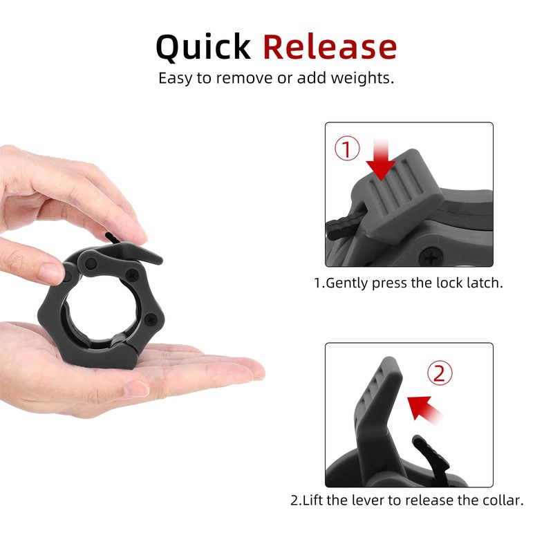 ValueHall 2" Barbell Collars- Quick Release Set of 2 Weight