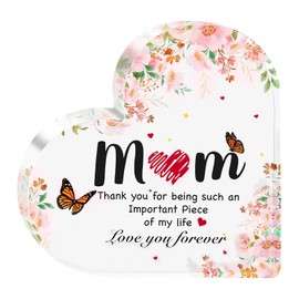 Thank You Gifts for Mum Heart Shaped Acrylic Puzzle Plaque With Touching Happy Birthday Presents for Mum Her Thoughtful Mother Mums Gift for Christmas Birthday Thanksgiving Presents