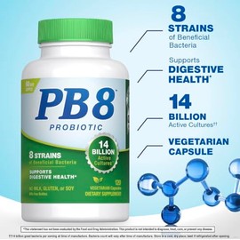 Nutrition Now PB 8 Probiotic Acidophilus For Life* Vegetarian Dietary Supplement for Men and Women, 120 Count