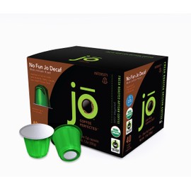 NO FUN JO DECAF: 80 Organic Nespresso Compatible Espresso Pods for Original Line Brewers, Medium/Dark Roast, Recyclable Capsules, Swiss Water Process Decaf, Fair Trade Certified