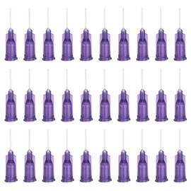 PATIKIL 21G Plastic Dispensing Needles, 30 Pcs Blunt Tips Luer Lock Glue Needle Tube with PP Flexible Tips for Liquid Glue Inks Industry Experiment, Purple