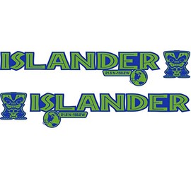 Tower Decals 2 x Lime Green/Blue Islander Edition Hood Decal Beach Club Tiki Man Vinyl Graphic Full Color Fits Jeep Wrangler