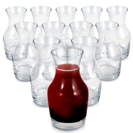 Set of 12 Mini Glass Wine Carafe, 6 oz Each, Perfect for Tasting, Champagne, Juice, or Individual Pours - Single Portion Decanter