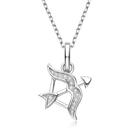 WOAINI Moissanite Sagittarius Necklace For Women, 12 Constellation Sterling Silver Zodiac Sign Pendant Horoscope Astrology Necklace