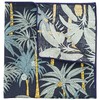 BELLUNO Printed Floral Cotton Pocket Square for Men, Navy Tropical