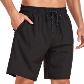 Flytop Mens Swim Trunks Quick Dry Board Shorts with Zipper Pockets Bathing Suit