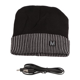 Electronic Warming Hat USB Charging Thermal Thick Soft Knitted Heated Hat for Winter Grey Edge
