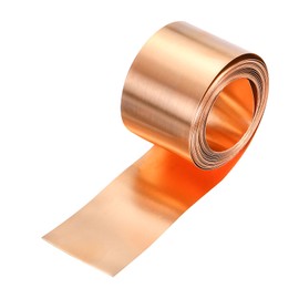 PATIKIL 0.2mm x 30mm x 2500mm Copper Sheet Roll, 99.9% Pure Copper Strip Flashing Metal Foil Plate for DIY Project Jewelry Craft Electrical Repair