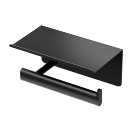 Gatco 1422MX Elevate Toilet Paper Holder with Mobile Shelf, Matte Black