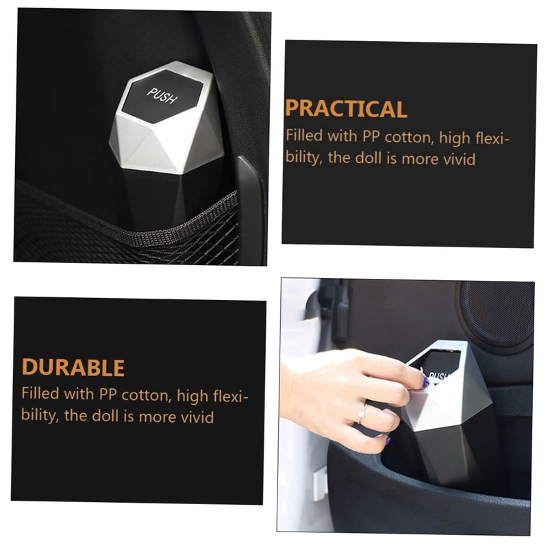 CAXUSD 2pcs Automotive Trash Can with Lid Compact Car Garbage