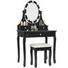 Giantex Vanity Set with Lighted Mirror, Makeup Table with 10