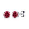 Philip Jones Sterling Silver July (Ruby) Birthstone Earrings Created with